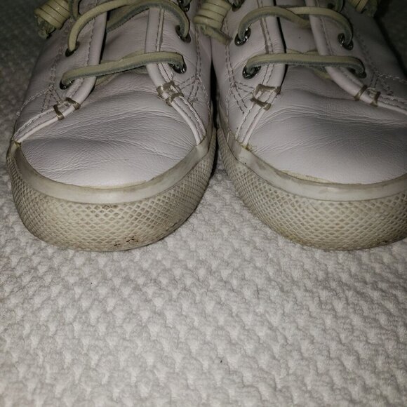 Sperry Top-Sider White Leather Slip-on Sneakers Womens Shoes Size 8.5 Pre-Owned - Picture 6 of 12
